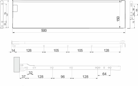картинка Система ящиков Металбокс AKS L-500 белый H=150 левая+правая от магазина SEFI