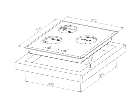 картинка Газовая варочная панель KUPPERSBERG FG 45 W от магазина SEFI