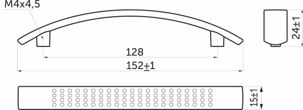 картинка Ручка меб. скоба мет. UN87 128 хром, GRIDLI от магазина SEFI