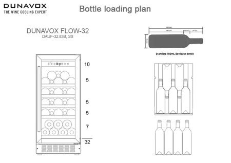 картинка Встраиваемый винный шкаф Dunavox DAUF-32.83MB от магазина SEFI