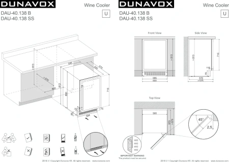картинка Встраиваемый винный шкаф Dunavox DAUF-40.138C от магазина SEFI