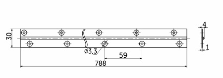 картинка Петля карточная 30*788мм черный оксид Тифлос от магазина SEFI