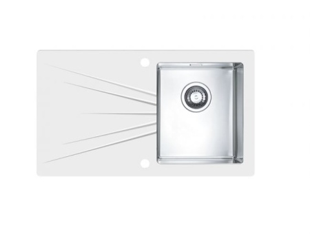 картинка Мойка KARAT 10 белый 860X5001X левая в комплекте с сифоном 1127251 от магазина SEFI