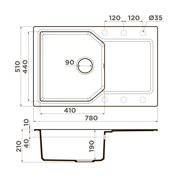 картинка Omoikiri Yonaka 78-BE Artgranit/ваниль от магазина SEFI