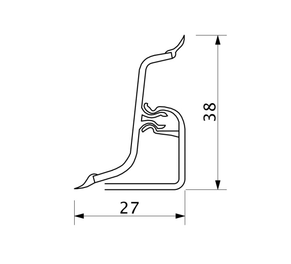 картинка Плинтус алюминевый к столешнику 127 алюминий REHAU (1шт=5м.п.) от магазина SEFI