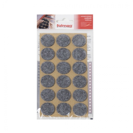 картинка Подкладка самоприлипающая фетровая d25мм (1лист-18шт) серая Folmag магазин SEFI являющийся официальным дистрибьютором в России  картинка Подкладка самоприлипающая фетровая d25мм (1лист-18шт) серая Folmag от магазина SEFI