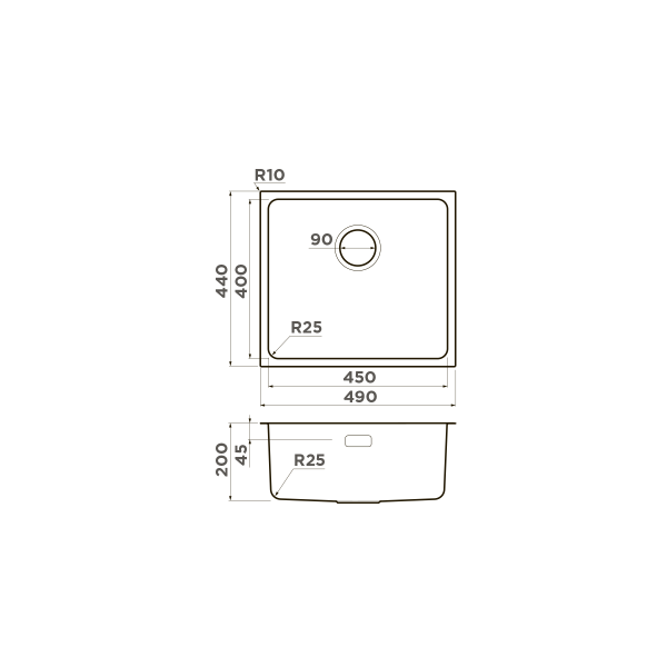 картинка Omoikiri Tadzava 49-U/I-GM нерж. сталь/вороненая сталь от магазина SEFI