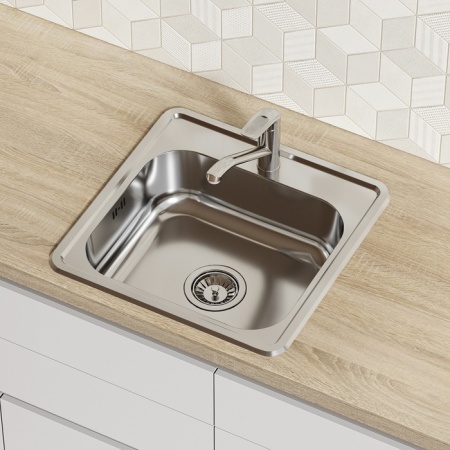 картинка Мойка, нержавеющая сталь, полированная, 485*485, Strit S, IDDIS, STR48P0i77 от магазина SEFI