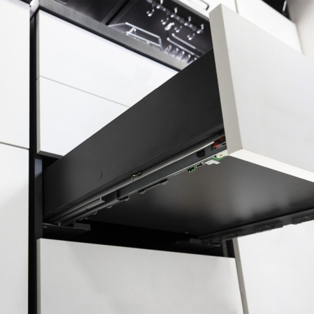 картинка Направляющая скрытого монтажа L-350 push to open + доводчик ДСП до18mm с замками AKS SMART полное выдвижение магазин SEFI являющийся официальным дистрибьютором в России  картинка Направляющая скрытого монтажа L-350 push to open + доводчик ДСП до18mm с замками AKS SMART полное выдвижение от магазина SEFI