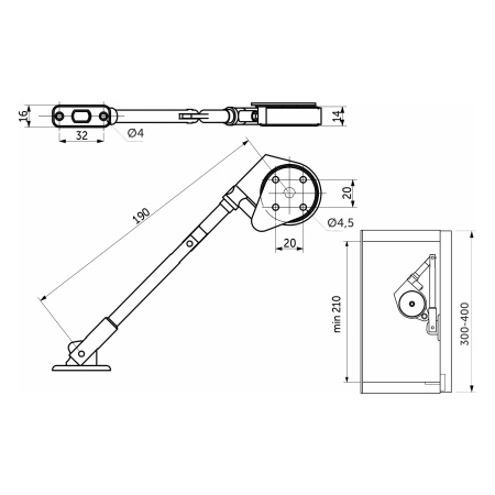 картинка Подъемный механизм барный нижний AKS SMART LIFT серый от магазина SEFI