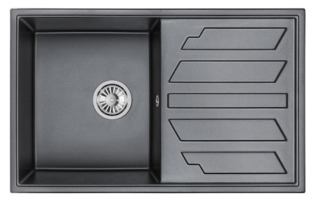 картинка Мойка Granula 8002, шварц (черный металлик), кварц от магазина SEFI