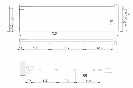 картинка Система ящиков Металбокс AKS L-450 белый H=150 левая+правая от магазина SEFI