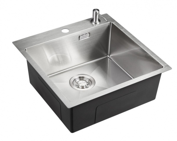 картинка Мойка EMAR 117A, покрытие PVD, цвет сатин - с дозатором в комплекте от магазина SEFI