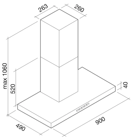 картинка Вытяжка Falmec Stream 90 ix (800) ECP от магазина SEFI