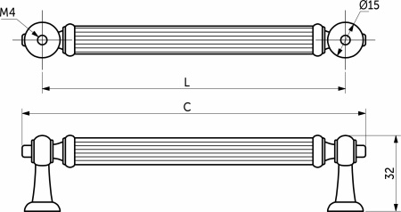 картинка Ручка меб. скоба мет. ADAM 128 черный матовый, AKS от магазина SEFI