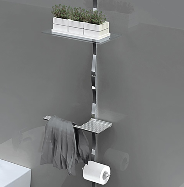 картинка Интерьерные стеллажные Система SKYLINE Держатель полотенец, левый 340мм, хром магазин SEFI являющийся официальным дистрибьютором в России  картинка Интерьерные стеллажные Система SKYLINE Держатель полотенец, левый 340мм, хром от магазина SEFI