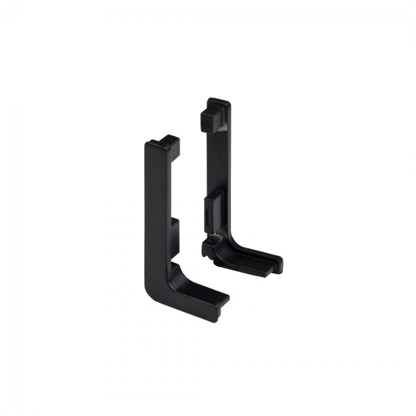 картинка Комплект заглушек металлич. к профилю Gola, L-образных (левая+правая) черный 3 AKS от магазина SEFI