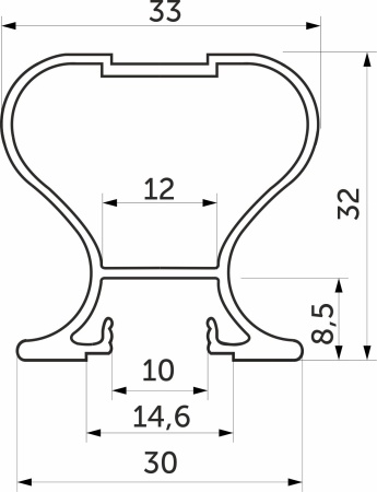 картинка Профиль алюминиевый SENATOR золото вертик. закрытый L-5300 мм АЛЮТЕХ от магазина SEFI