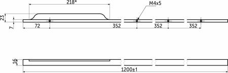 картинка Ручка меб. скоба алюм. ANDROMEDA 1056/1200 матовое браш золото, AKS (левая) от магазина SEFI