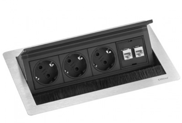 картинка Мебельная розетка EVOline FlipTop Push Data M 159370000200 от магазина SEFI