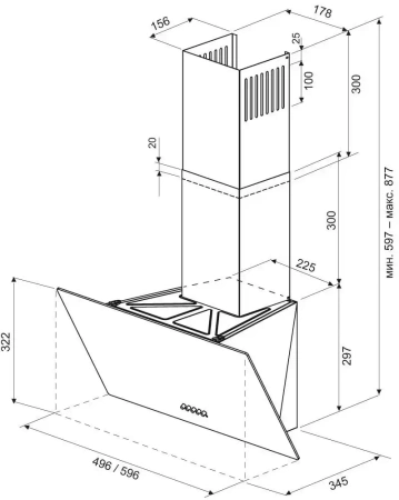 картинка Вытяжка Krona GABRIELE 600 white PB от магазина SEFI