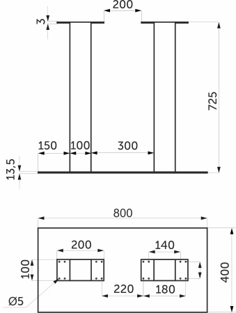картинка Подстолье IMIR h720, черный AKS от магазина SEFI