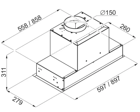 картинка Встраиваемая вытяжка MAUNFELD Fantasy 60 белый от магазина SEFI