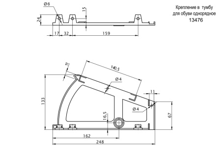 картинка Крепление в шкаф для обуви однорядное, белый РП от магазина SEFI