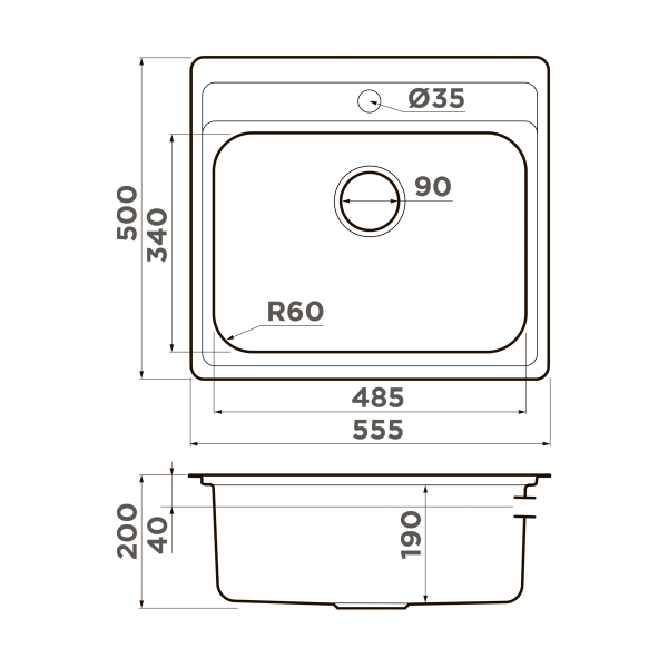 картинка Omoikiri Ashi 56-IN нерж. сталь/нержавеющая сталь от магазина SEFI