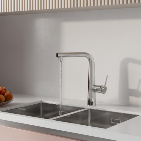 картинка Смеситель для кухни с фильтром и выдвижным изливом, хром, Pure, IDDIS, PURSBPFi05 от магазина SEFI