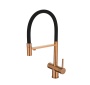 картинка Смеситель для кухонной мойки, с гибким гусаком и подключением фильтрованной воды EMAR EC-7024, цвет Медь PVD от магазина SEFI
