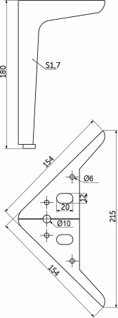 картинка Опора меб. мет. WINDSOR H180 угловая брашированное золото AKS от магазина SEFI