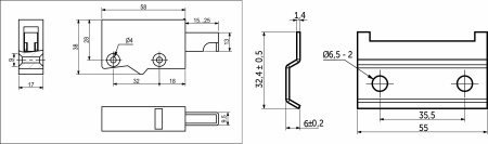 картинка Навес кухонный регулируемый (простой) + шина L-58 белый (уп/2навеса+2шины) AKS от магазина SEFI