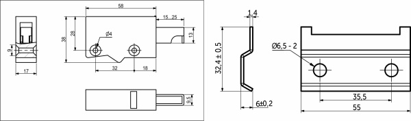 картинка Навес кухонный регулируемый (простой) + шина L-58 белый (уп/2навеса+2шины) AKS от магазина SEFI