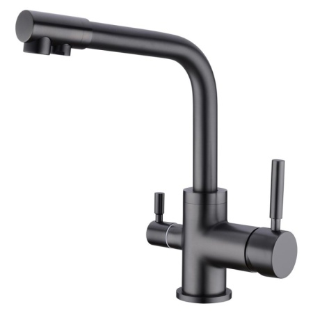 картинка Смеситель для кухни с подключением к фильтру, EMAR ЕС-3003, покрытие PVD, цвет Чёрный от магазина SEFI