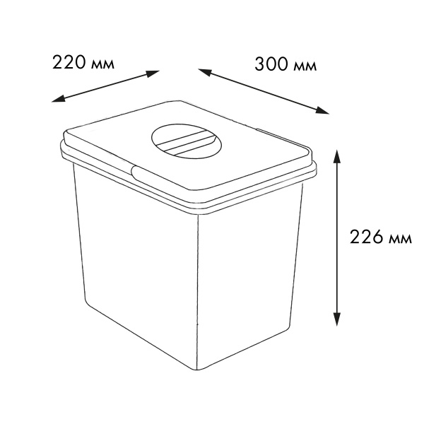 картинка Пластиковый контейнер JAZZ с крышкой, объем 12л, графит от магазина SEFI