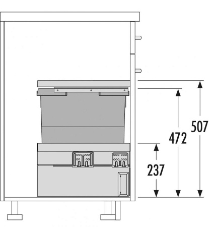 картинка Мусорное ведро Cargo Synchro 30л на выдвижной фасад 300 мм, цвет – графит магазин SEFI являющийся официальным дистрибьютором в России  картинка Мусорное ведро Cargo Synchro 30л на выдвижной фасад 300 мм, цвет – графит от магазина SEFI