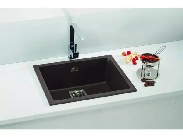 картинка Мойка Alveus GRANITAL+ QUADRIX 50 DEEP BLACK-G90 560X460X200 с сифоном 1133398 от магазина SEFI