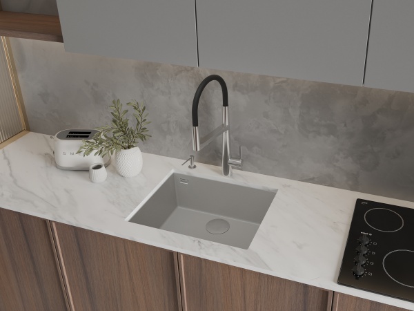 картинка Мойка Rivelato STRIA 6053 1-чаш 600*440 Серый 803 от магазина SEFI