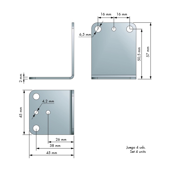 картинка Комплект креплений ко дну корпуса для направляющих Hettich Quadro, цвет - серебристый металлик. магазин SEFI являющийся официальным дистрибьютором в России  картинка Комплект креплений ко дну корпуса для направляющих Hettich Quadro, цвет - серебристый металлик. от магазина SEFI