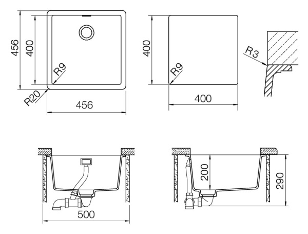 картинка Кухонная мойка подстольного монтажа SCHOCK GREENWICH 50U CRISTADUR серебристый камень от магазина SEFI