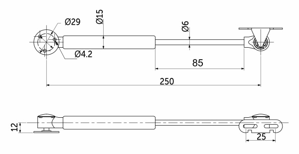 картинка Подъемник газовый верхний 100N белый AKS от магазина SEFI