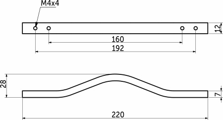 картинка Ручка меб. скоба алюм. MELISA 160-192/220 алюминий, AKS от магазина SEFI