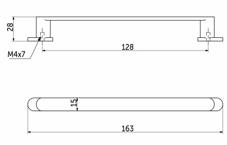 картинка Ручка меб. скоба мет. GRAND 128 шлифованный никель AKS от магазина SEFI