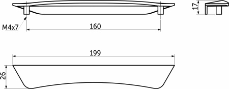 картинка Ручка меб. скоба мет. АК62 160 хром AKS от магазина SEFI