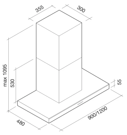картинка Вытяжка Falmec Lumina 90 ix (800) NRS ECP от магазина SEFI