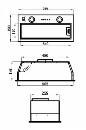 картинка Встраиваемая вытяжка MAUNFELD THAMES 601PM нержавеющая сталь от магазина SEFI