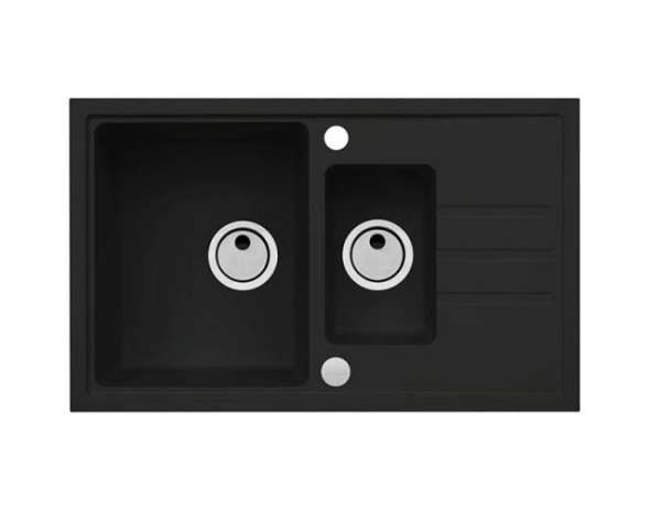 картинка Мойка Alveus INTERMEZZO 70 GRANITAL DEEP BLACK-G90 780X480X200;1+1/2 в ком.с сифоном 1117293 от магазина SEFI