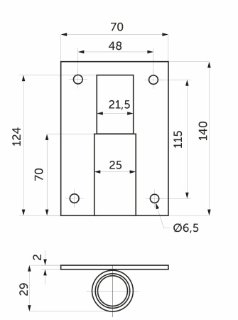 картинка Держатель вешалки трубы d25 (537U), хром AKS от магазина SEFI