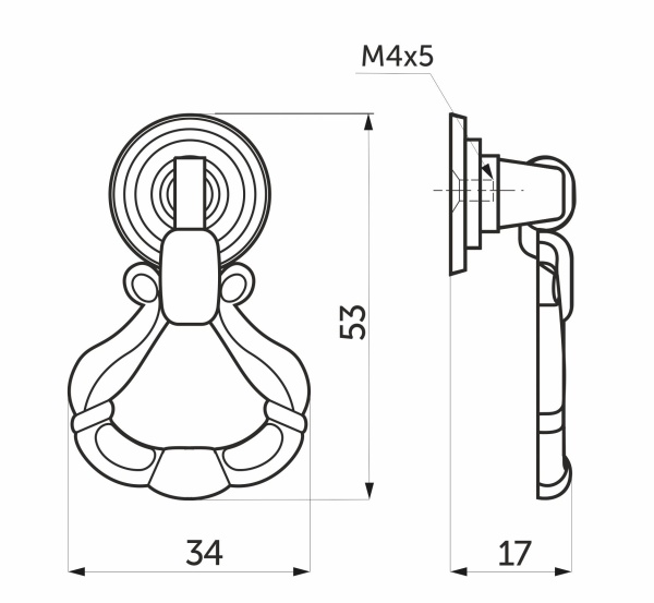 картинка Ручка меб. кнопка мет. WP11-47 старое золото, AKS от магазина SEFI